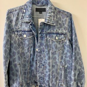 Brand new Blank NYC leopard denim jacket, size M